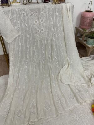 WhatsApp Image 2025-10-14 at 22.12.10 (1) Luckhnawi Chikankari Mul Chanderi Anarkali Suit Set