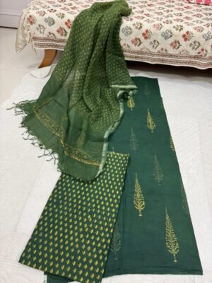 Elegant Handblock Printed Cotton Suit Set