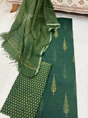 Elegant Handblock Printed Cotton Suit Set