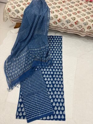 Elegant Handblock Printed Cotton Suit Set