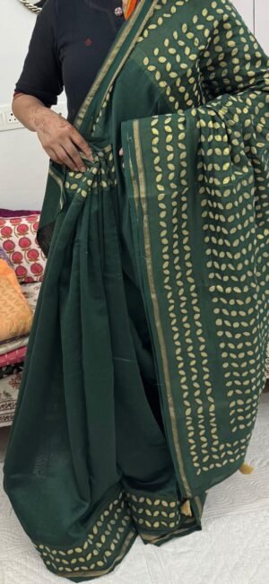 Chanderi Silk Appliqué Saree with Blouse