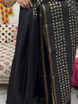 Chanderi Silk Appliqué Saree with Blouse