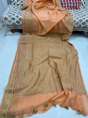 Chanderi Silk Appliqué Saree with Blouse