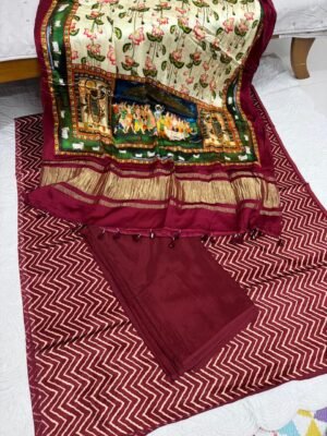 Mashru Silk Suit Set with Pichwai Modal Silk Dupatta