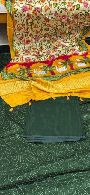 Mashru Silk Suit Set with Pichwai Modal Silk Dupatta