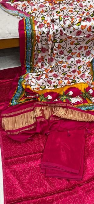 Mashru Silk Suit Set with Pichwai Modal Silk Dupatta