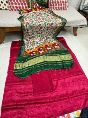 Mashru Silk Suit Set with Pichwai Modal Silk Dupatta