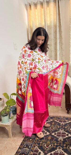 Mashru Silk Suit Set with Pichwai Modal Silk Dupatta