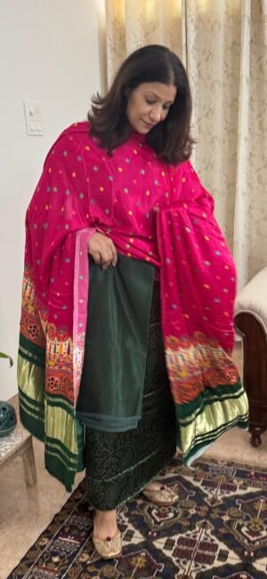 Mashru Silk Suit Set with Pichwai Modal Silk Dupatta