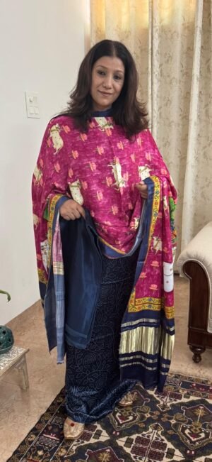 Mashru Silk Suit Set with Pichwai Modal Silk Dupatta