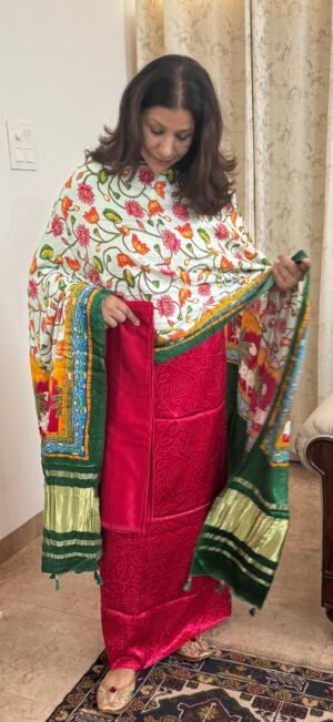 Mashru Silk Suit Set with Pichwai Modal Silk Dupatta