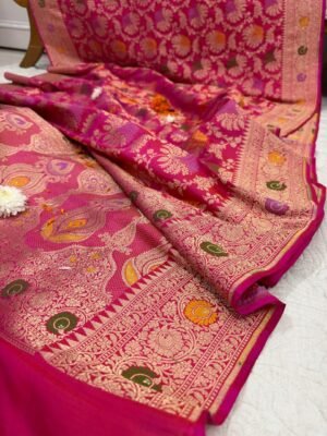 Pure Katan Silk Banarasi Zari Minakari Saree