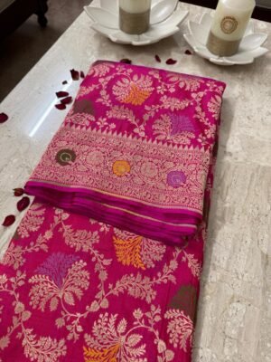 Pure Katan Silk Banarasi Zari Minakari Saree