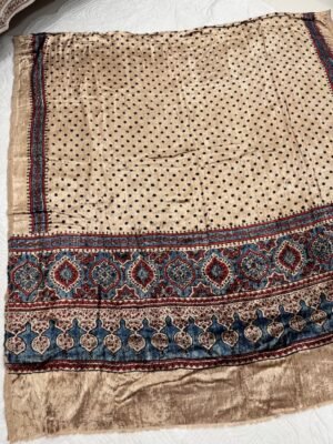 Ajrakh Handblock Print Velvet Top Fabric