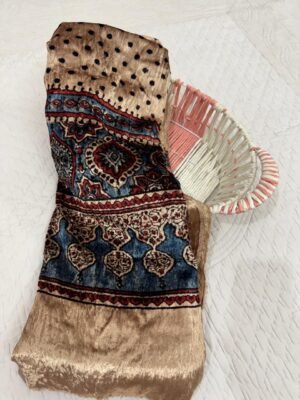 WhatsApp Image 2025-11-23 at 19.14.01 (2) Ajrakh Handblock Print Velvet Top Fabric