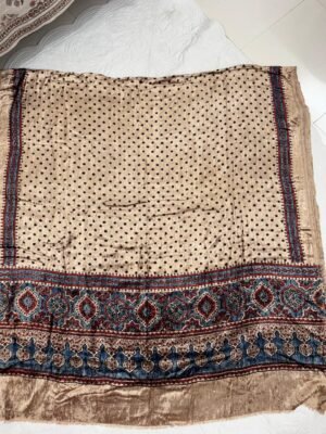 Ajrakh Handblock Print Velvet Top Fabric