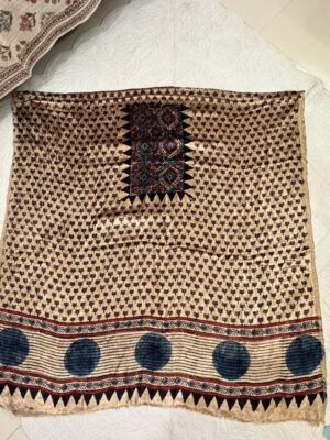 WhatsApp Image 2025-11-23 at 19.24.08 Ajrakh silk velvet top fabric 2.5 mtr