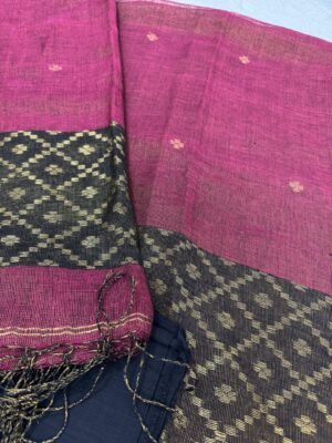 WhatsApp Image 2025-11-23 at 22.12.37 (3) Linen Tissue Jamdani Suit – 3 Piece Set