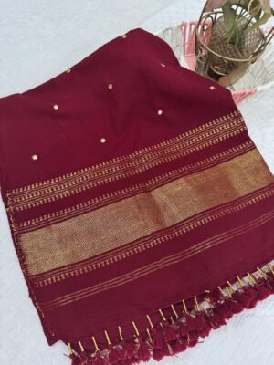 Bhujodi Zari Mirror Work Woollen Shawl