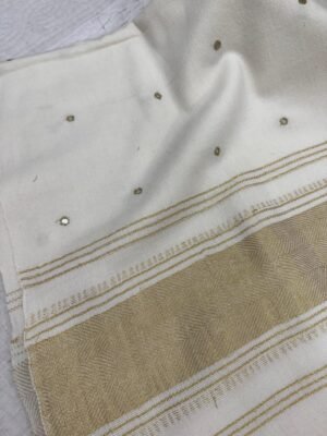 Bhujodi Zari Mirror Work Woollen Shawl