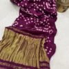 Modal Silk Bandhani Saree with Tissue Pallu & Blouse