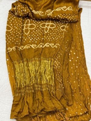 Modal Silk Bandhani Saree with Tissue Pallu & Blouse