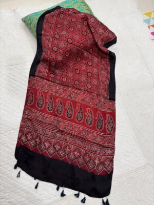 Ajrakh Handblock Print Modal Silk Stole