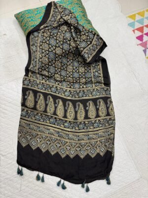 Ajrakh Handblock Print Modal Silk Stole