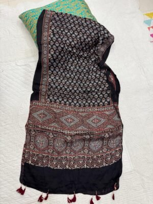 Ajrakh Handblock Print Modal Silk Stole
