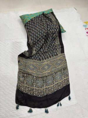 Ajrakh Handblock Print Modal Silk Stole