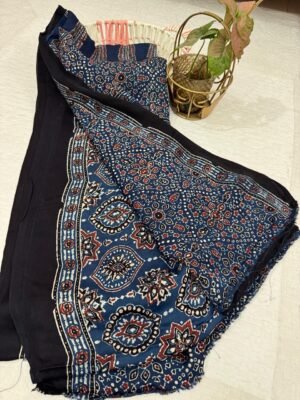 WhatsApp Image 2025-12-22 at 16.31.31 Modal Silk Ajrakh Handblock Print Saree with Blouse