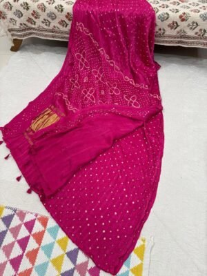 Modal Silk Bandhani Saree with Blouse
