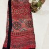 Ajrakh Handblock Print Modal Silk Saree with Blouse