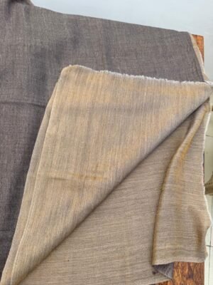 Reversible Zari Woolen Stole – Light Brown