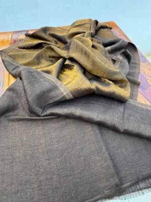 WhatsApp Image 2026-01-01 at 12.52.57 (1) Reversible Zari Woolen Stole – Dark Brown
