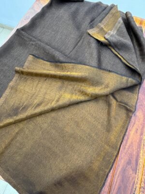 Reversible Zari Woolen Stole – Dark Brown