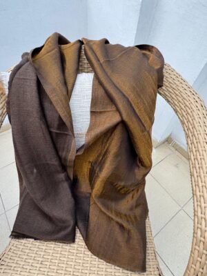 WhatsApp Image 2026-01-01 at 12.52.57 Reversible Zari Woolen Stole – Dark Brown