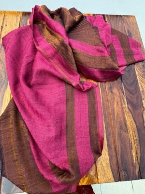 Reversible Zari Woolen Stole – Pink