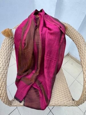 Reversible Zari Woolen Stole – Pink