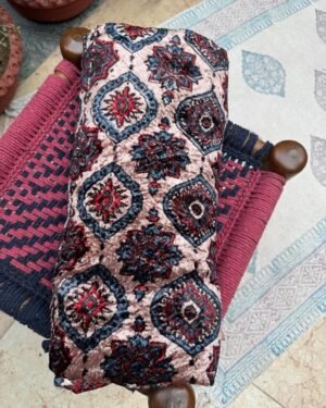 Ajrakh Handblock Print Velvet Top Fabric