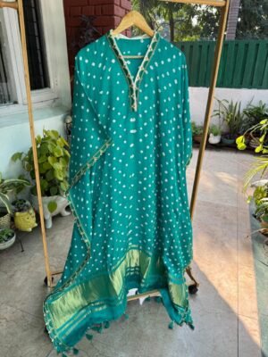 Modal Silk Bandhani Kaftan – Elegant & Comfortable Ethnic Wear