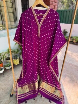 Modal Silk Bandhani Kaftan – Elegant & Comfortable Ethnic Wear